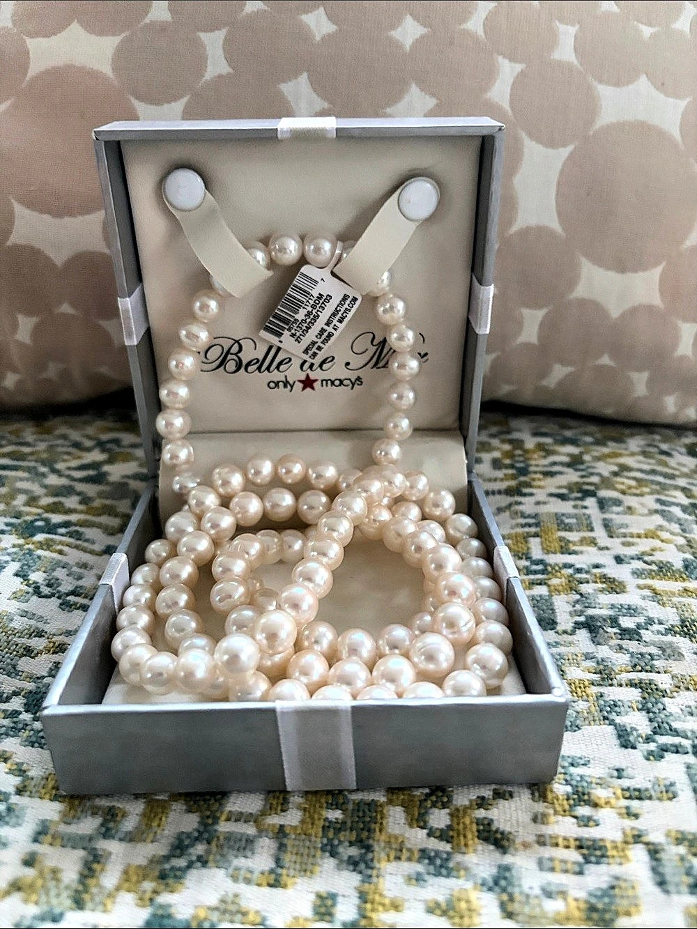 MSRP $200 Belle De Mer Pearl Necklace 36” 8.5-9.5MM in Original Gift Box NWT